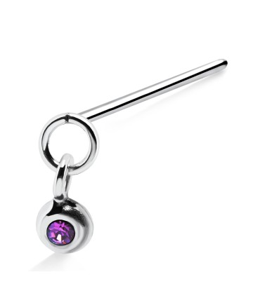 Ballring Stone Silver Straight Nose Stud NSKA-44